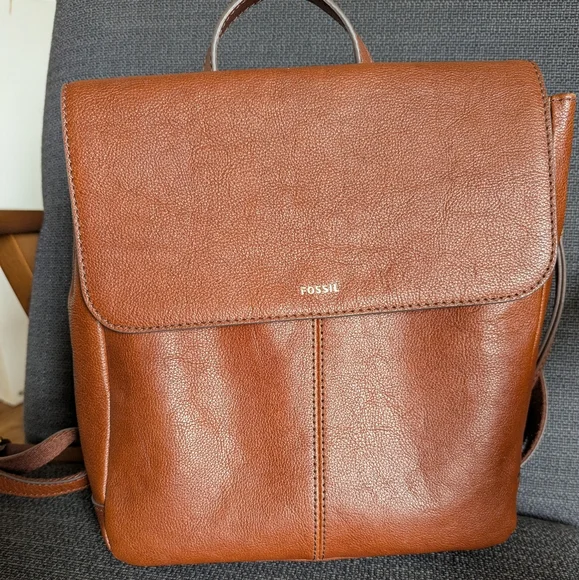 Fossil | Bags | Fossil Claire Womens Brown Leather Backpack  display picture 1